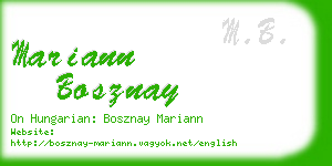 mariann bosznay business card